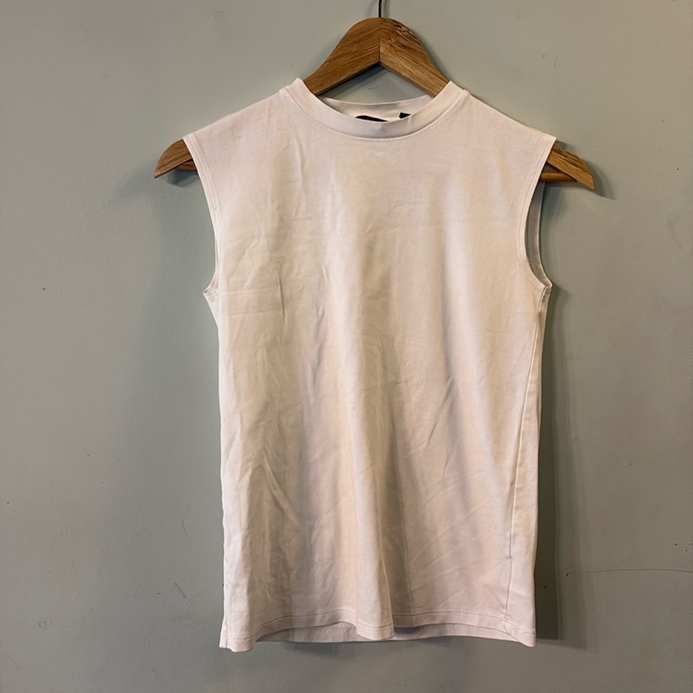 Theory Tank Top White Shirt Sleeveless Cotton